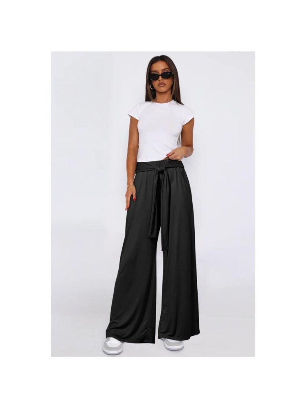 Tied Pocketed Wide Leg Pants - Picture 7 of 9